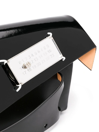 Shop Maison Margiela Snatched Leather Clutch In Black