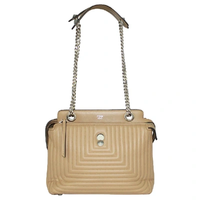 Pre-owned Fendi Beige Leather Dotcom Shoulder Bags