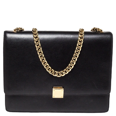 Pre-owned Celine Black Leather Large Case Flap Chain Bag