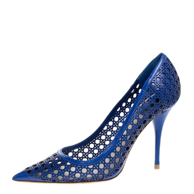 Pre-owned Dior Pointed Toe Pumps Size 38 In Blue