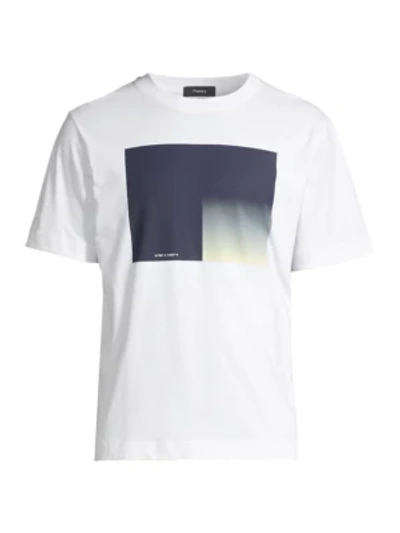 Shop Theory Casey Blocked Gradient T-shirt In White