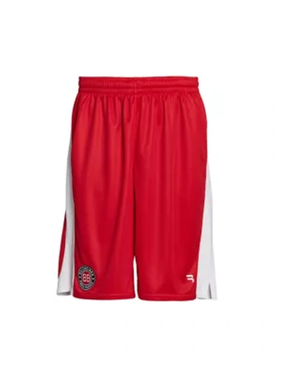 Shop Balenciaga Soccer Shorts In Red White
