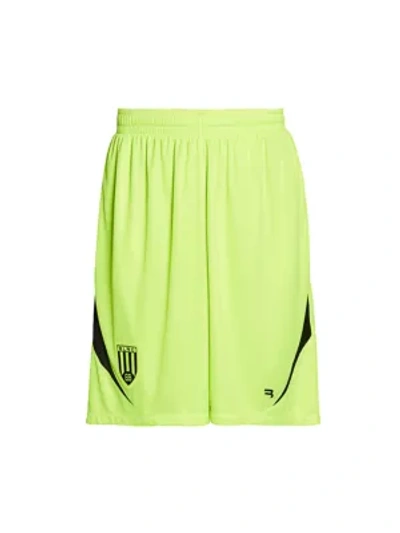 Shop Balenciaga Soccer Shorts In Fluo Yellow