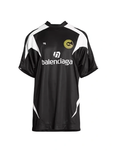 Shop Balenciaga Soccer T-shirt In Black White