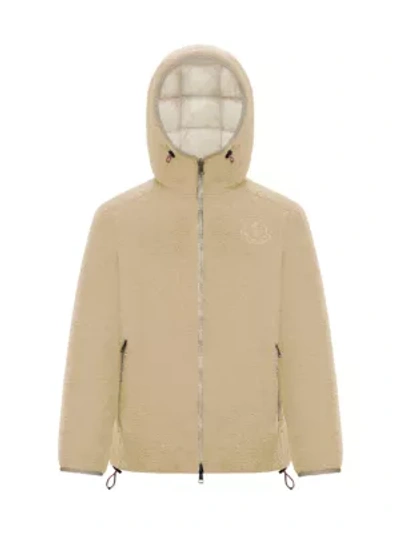 Shop Moncler Genius 2 Moncler 1952 Faux Shearling Down Jacket In Stone