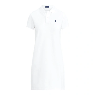 Shop Ralph Lauren Cotton Mesh Polo Dress In White/c7916