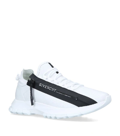 Shop Givenchy Leather Spectre Zip Sneakers In White