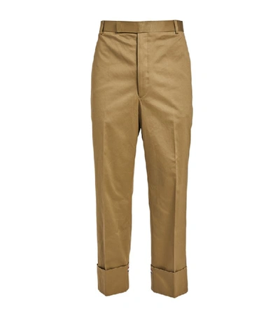 Shop Thom Browne Cotton Straight Trousers