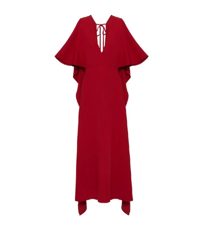 Shop Valentino Silk Cape Dress