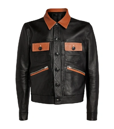 Shop Amiri Leather Worker Jacket