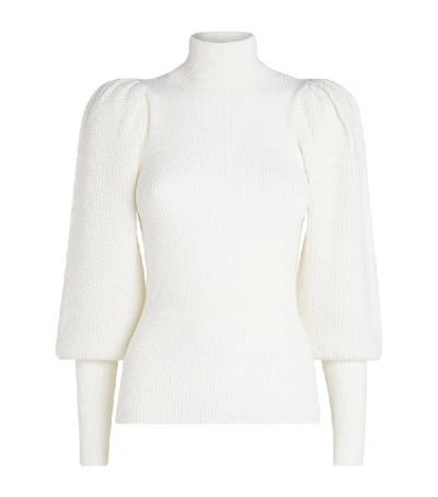 Shop Alice And Olivia Babette Puff-sleeved Sweater