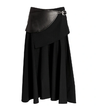 Shop Proenza Schouler Wool-rich Belted Midi Skirt