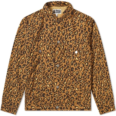 Shop A Bathing Ape Leopard Jacket In Yellow