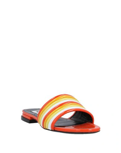Shop Kenzo Woman Sandals Orange Size 11 Calfskin