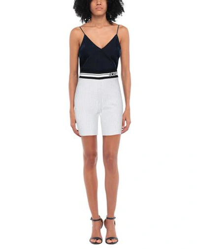 Shop Gcds Woman Shorts & Bermuda Shorts Light Grey Size M Viscose, Wool, Acrylic, Technical Fibers, Elast