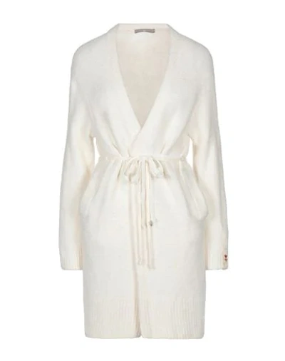 Shop High By Claire Campbell High Woman Cardigan Ivory Size Xs Nylon, Wool, Alpaca Wool, Elastane In White