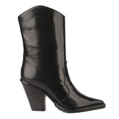 Shop Aldo Castagna Black Leather Texan Boots