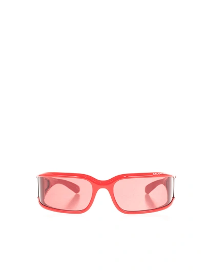 Shop Balenciaga Screen 0123s Sunglasses In Red