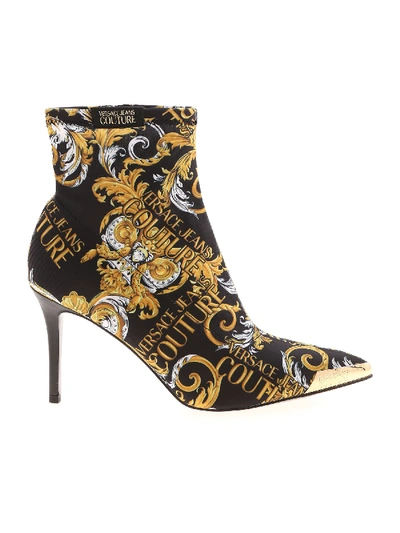 Versace Jeans Couture High Heels Ankle Boots In Black Synthetic Fibers |  ModeSens