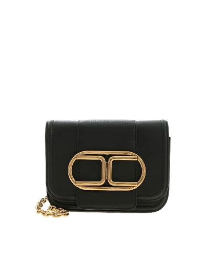Shop Elisabetta Franchi Logo Detail Shoulder Bag In Black