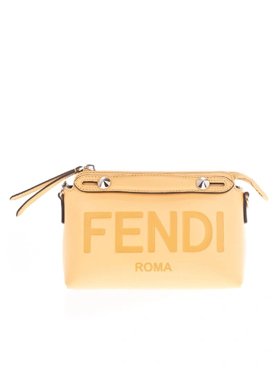 Shop Fendi Maxi Logo Handbag In Yellow
