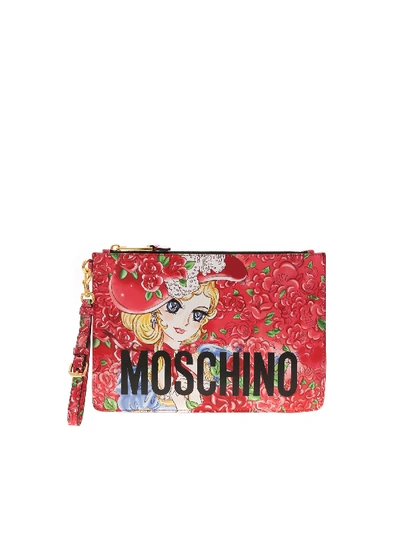 Shop Moschino Marie Antoinette Anime Clutch In Red