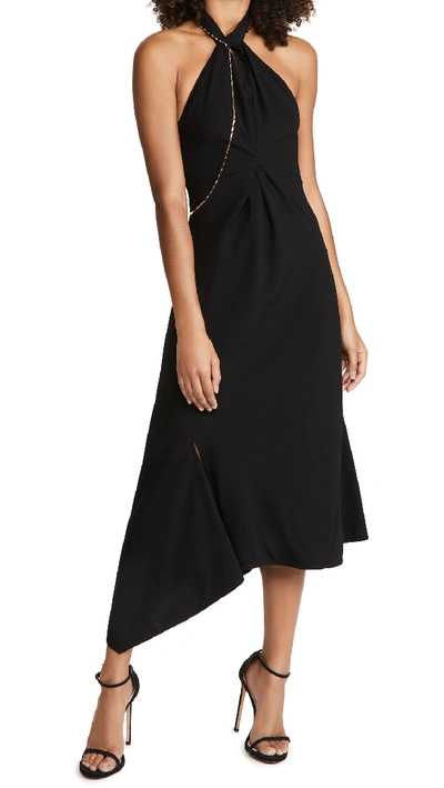 Shop Victoria Beckham Halter Neck Dress In Black