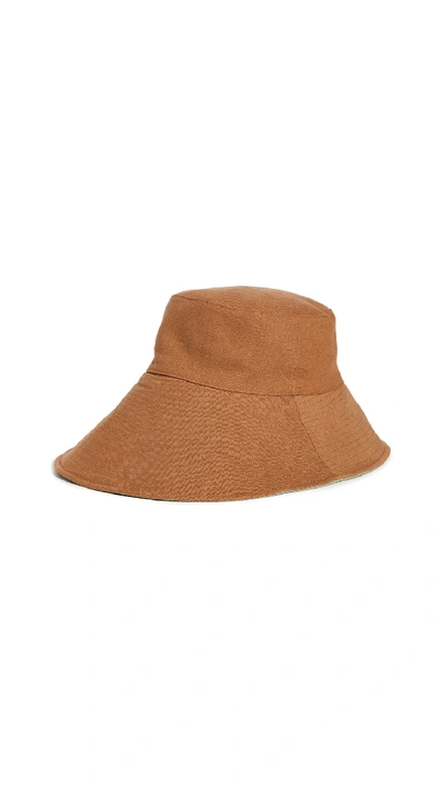 Shop Freya Reversible Bucket Hat In Ginger/sage