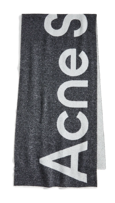 Shop Acne Studios Toronty Logo Scarf In Black