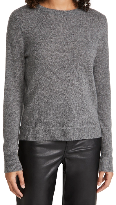 Shop 360 Sweater Leila Cashmere Pullover In Mid Heather Grey