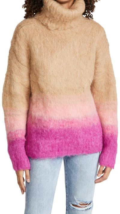 Shop Tanya Taylor Bella Knit Sweater In Azalea Pink Multi