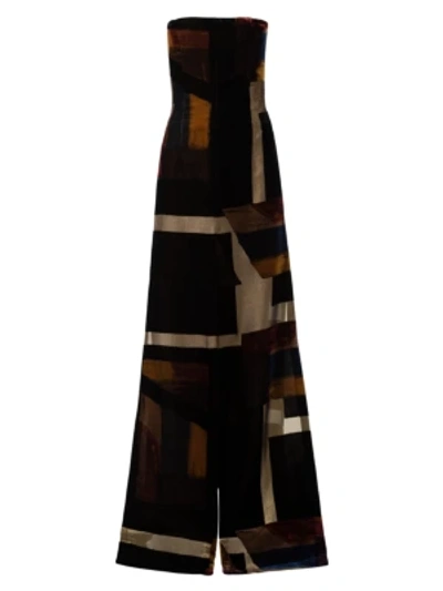 Shop Akris Women's Corsage Strapless Velvet A-line Gown In Neutral