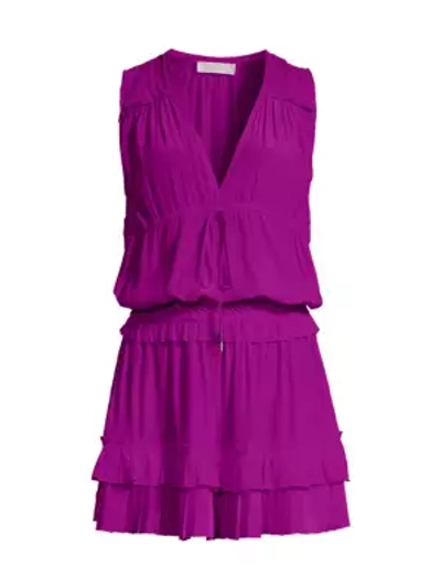 Shop Ramy Brook Hadley Ruffled Blouson Dress In Boysenberry