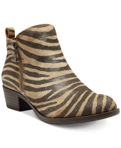Shop Lucky Brand Women's Basel Leather Booties Women's Shoes In Natural Tiger