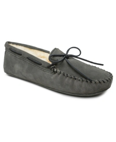 Shop Minnetonka Men's Sheepskin Softsole Moccasin Extended Sizes Slippers Men's Shoes In Gray