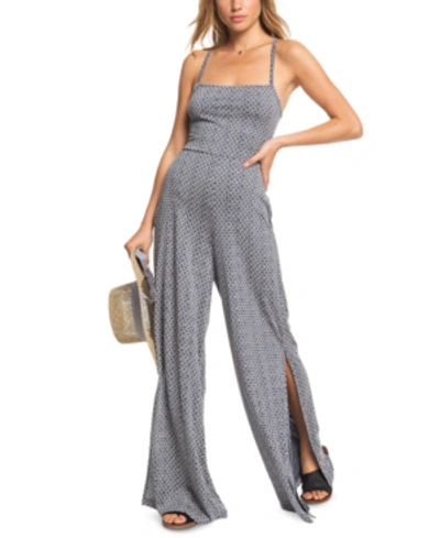 Shop Roxy Juniors' One Last Time Strappy-back Jumpsuit In Mood Indigo