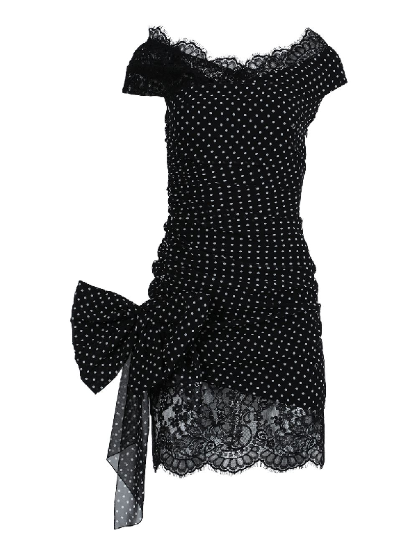 black and white polka dot mini dress