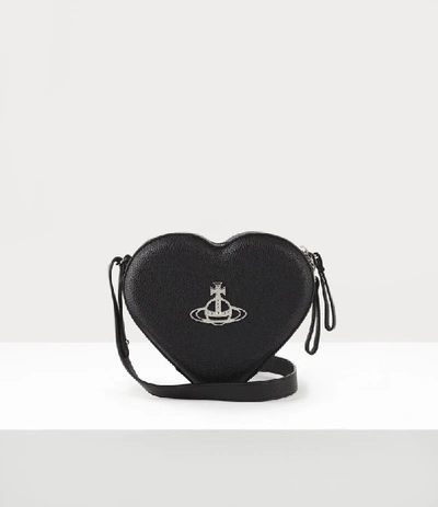Vivienne Westwood Black Johanna Heart Crossbody Bag