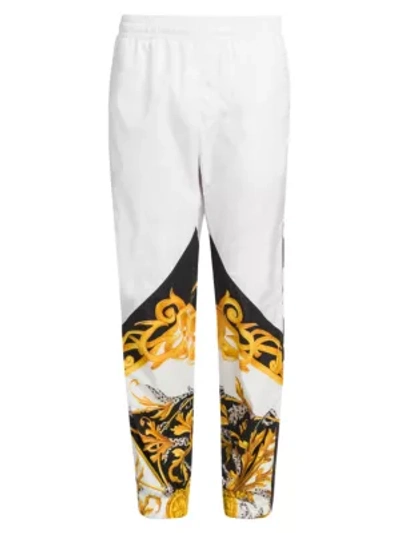 Shop Versace Men's Baroque Logo Sweatpants In Black White