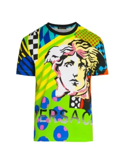 Shop Versace Multicolor Graphic Print T-shirt