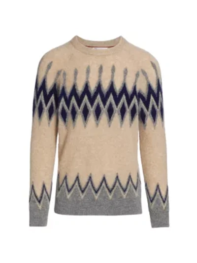 Shop Brunello Cucinelli Fair Isle Alpaca-blend Sweater In Beige