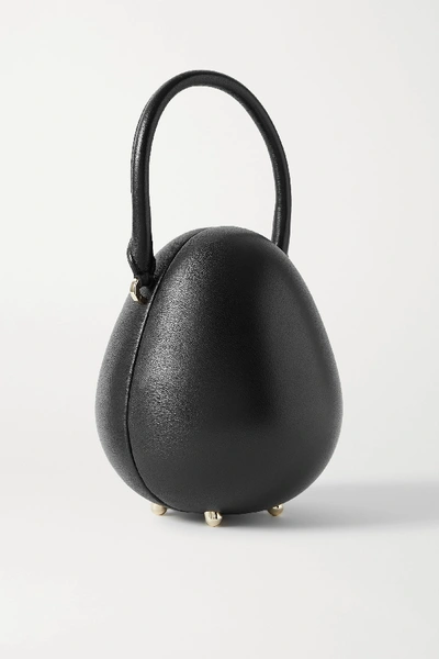 Shop Simone Rocha Egg Mini Leather Tote In Black