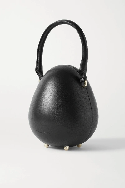 Shop Simone Rocha Egg Mini Leather Tote In Black