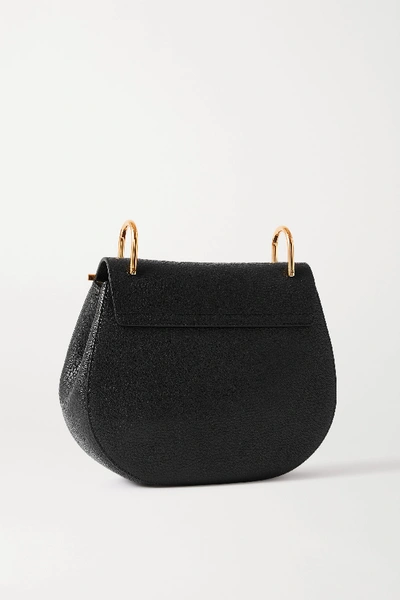 Shop Chloé Drew Textured-leather Shoulder Bag In Black