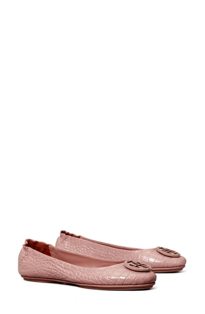 Shop Tory Burch Minnie Travel Ballet Flat In Rosa