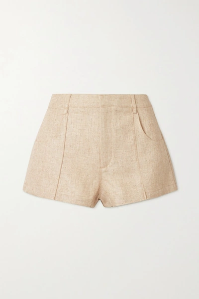 Shop Jacquemus Woven Shorts In Beige