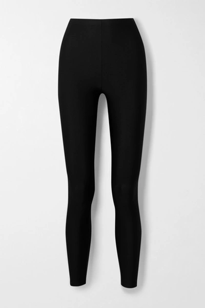 Shop Balenciaga Satin-jersey Leggings In Black