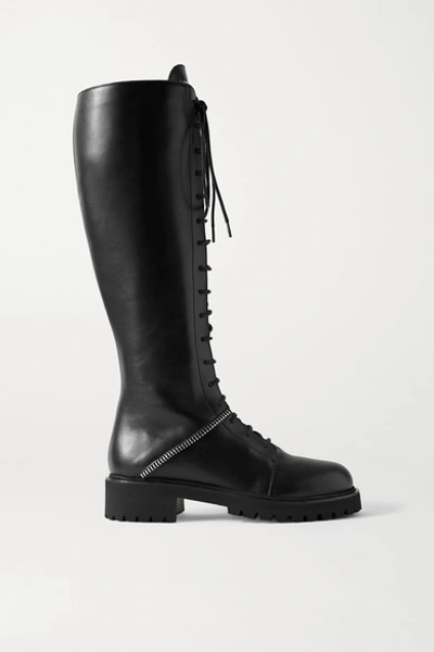 Shop Giuseppe Zanotti Nevada Leather Knee Boots In Black