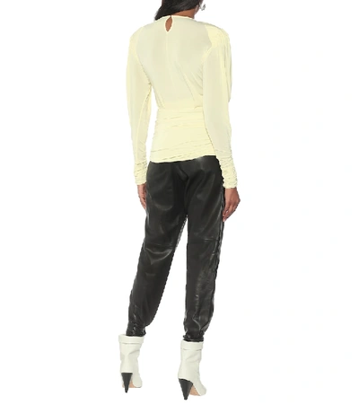 Shop Isabel Marant Gimli Gathered Jersey Top In Yellow