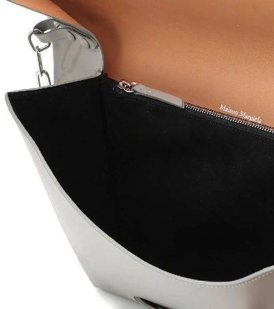 Shop Maison Margiela Snatched Large Patent Leather Clutch In Grey